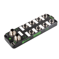 ELCO IO-LINK SENSOR HUB, CLASS-A, M12 A-CODE 4PIN IO-LINK CONN. AND M12 L-CODE AUXILIARY POWER SUPPLY, 8XM12 5PIN, 16 DO, PNP, IP67